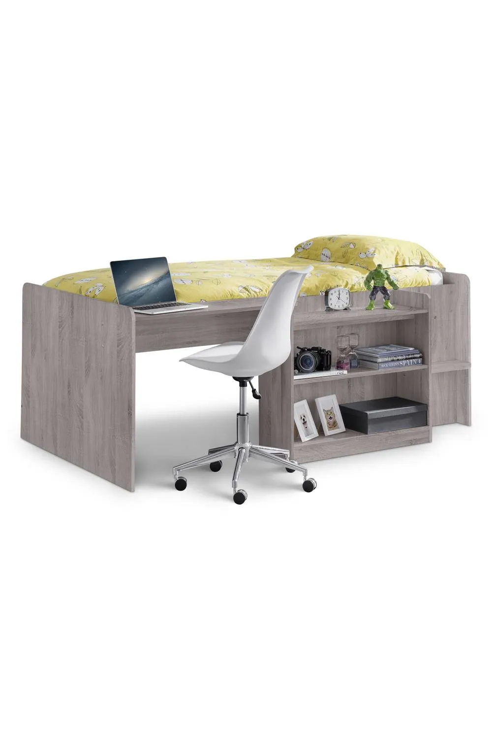 Julian Bowen Neptune Midsleeper Cabin Bed with Desk in Grey 2