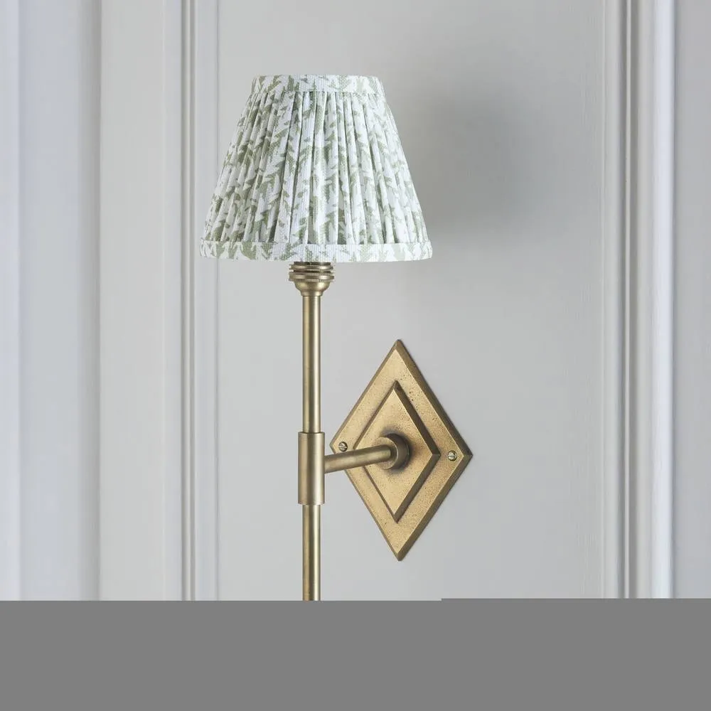 Netlighting Diamond Tall & Leaf 16cm Wall Lamp Antique Brass Herb Garden Green in Gold 5