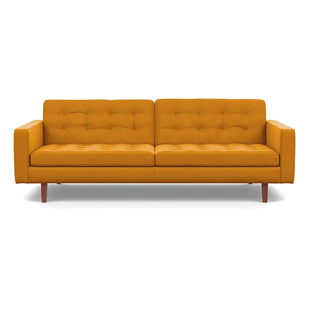 Heal's Hepburn 4 Seater Sofa Nobilis Mustard Walnut