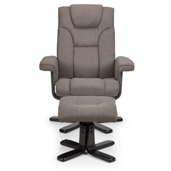 Return - Malmo Faux Linen Swivel Recliner & Footstool 6