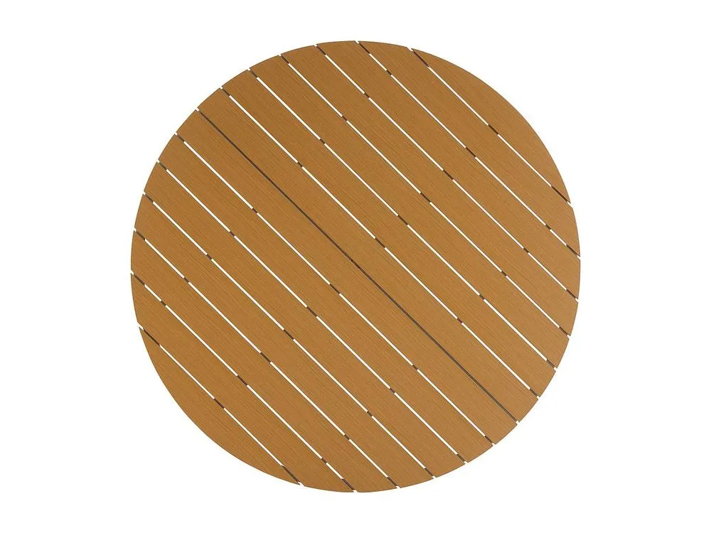 Vente-unique Round Aluminium Garden Table D.125 Cm - White & Light Natural 6