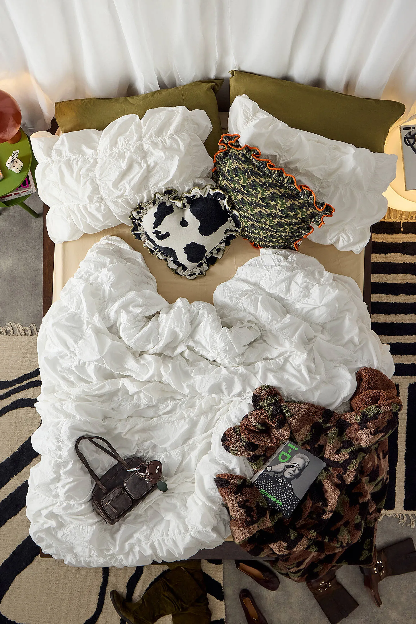 Marshmallow Puff Duvet Set - White