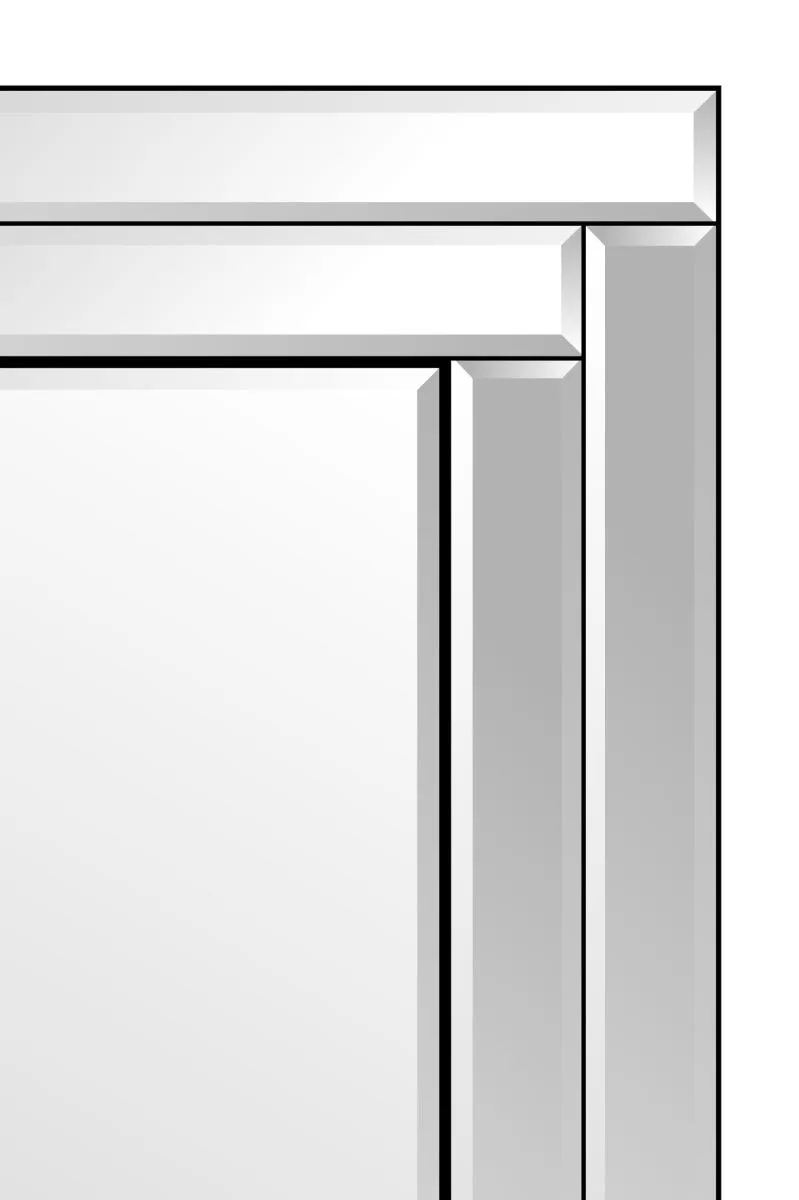 MirrorOutlet Luxford All Glass Bevelled Large Dress Mirror 120 x 80 CM in Silver 5