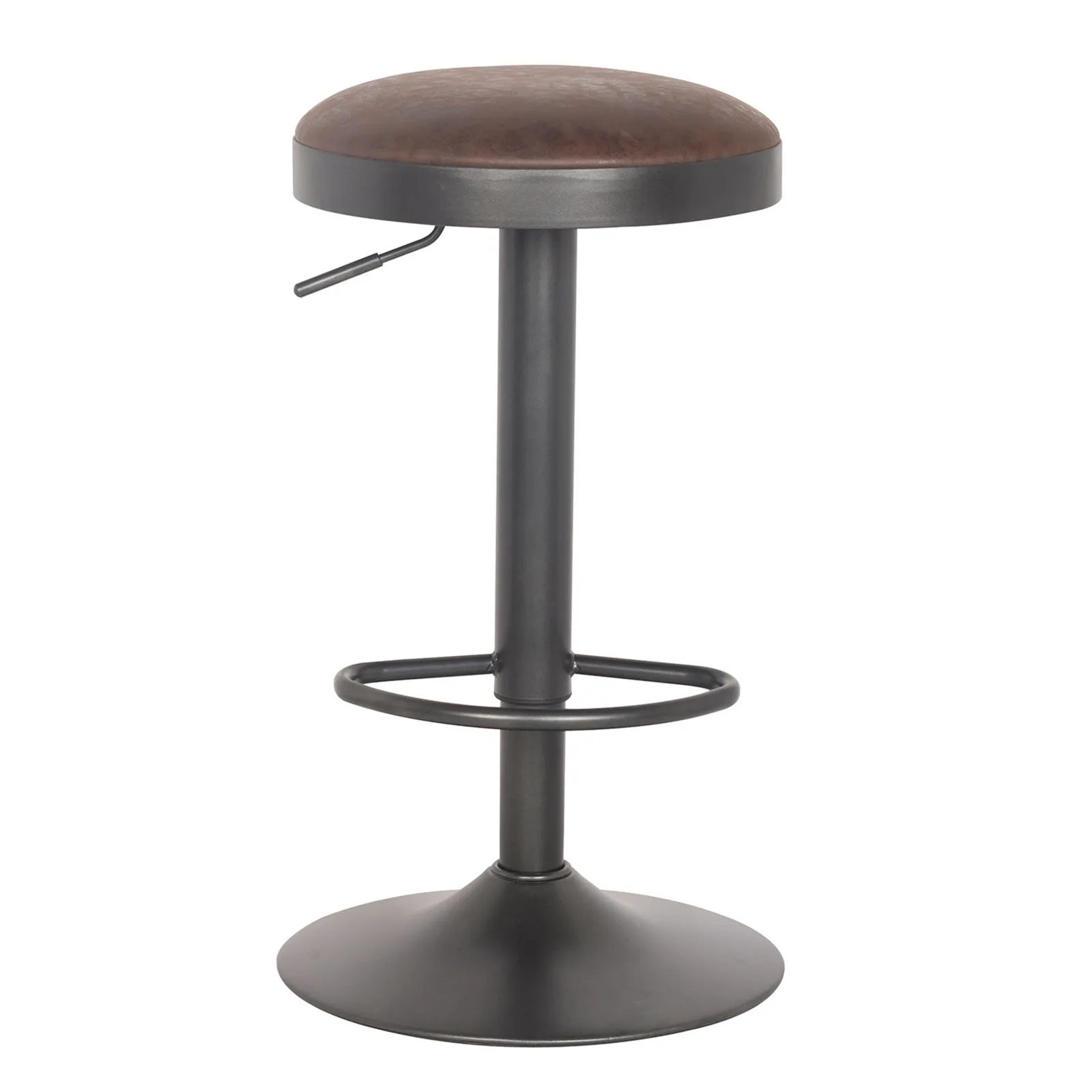Terni Adjustable Height Swivel Bar Stool, Faux Leather