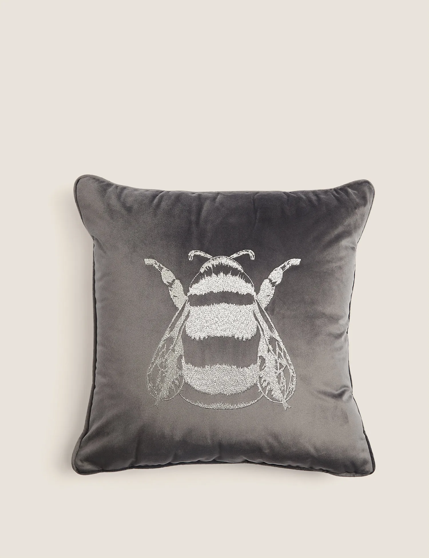 M&S Velvet Bee Embroidered Cushion