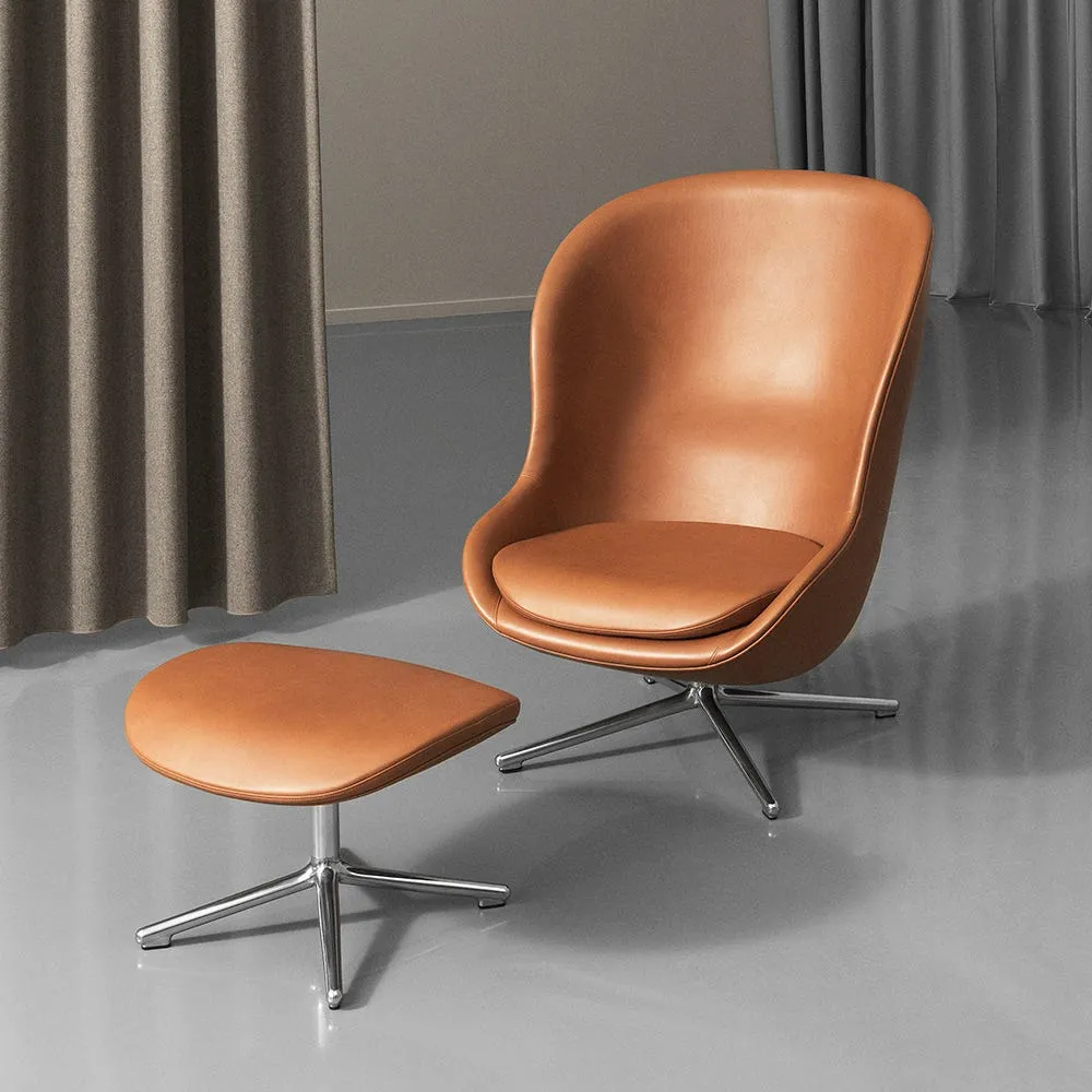 Normann Copenhagen Hyg Lounge Chair High Swivel Alu Tilt Ultra Leather 4