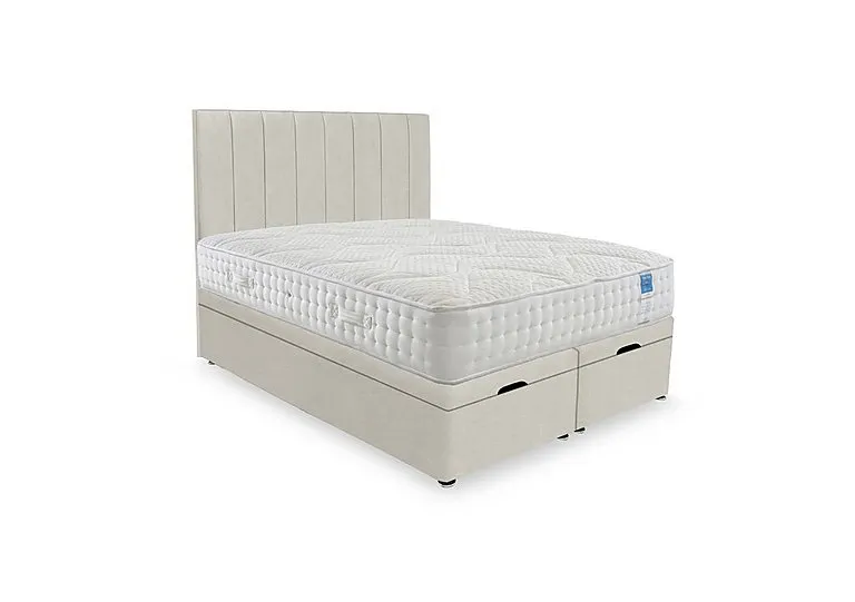 Luxury Firm End Lift Ottoman Divan Set - Small Double - Plush Ecru