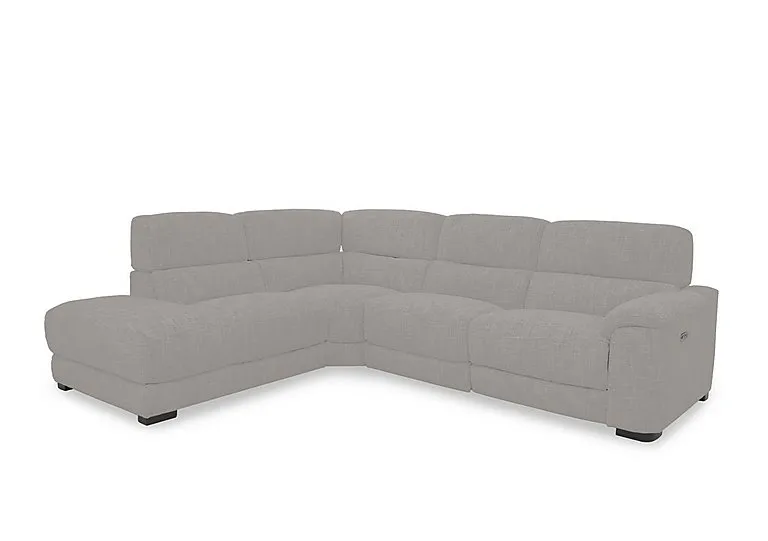 Nova Fabric Power Recliner Left Hand Facing Chaise End Sofa with Power Headrests - R452 Grey Mist