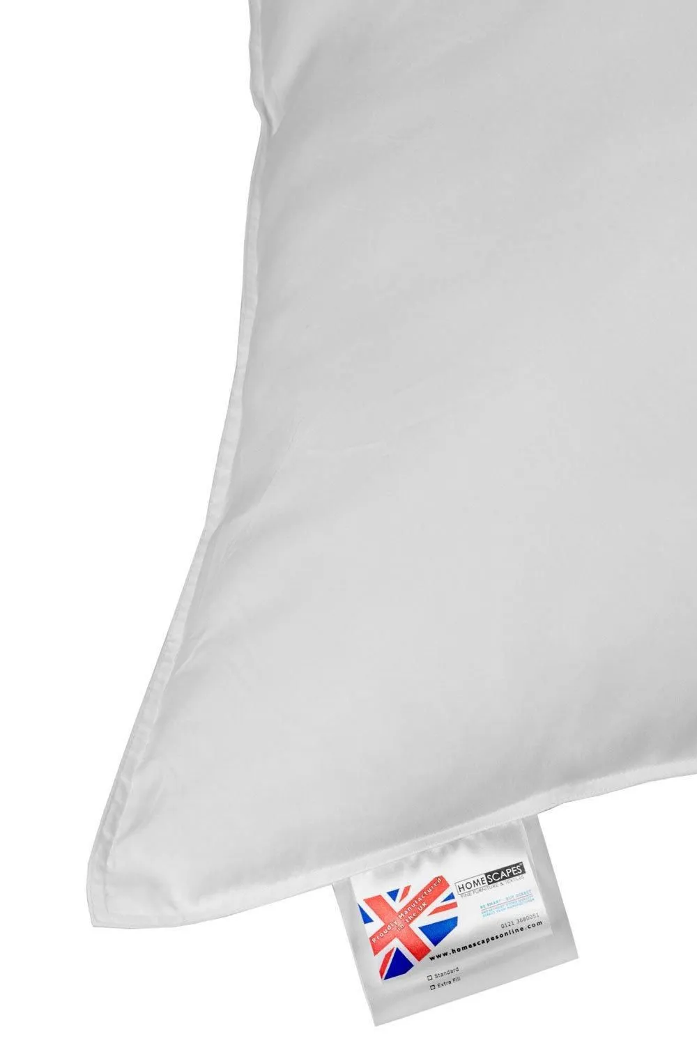 Homescapes Goose Down Euro Continental Square Pillow - 80cm x 80cm (32"x32") in White 4