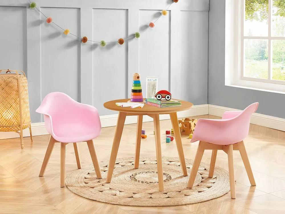 Vente-unique Children's Table In MDF & Beech Wood - Colour: Natural - LOULOUNE in Light Oak 3