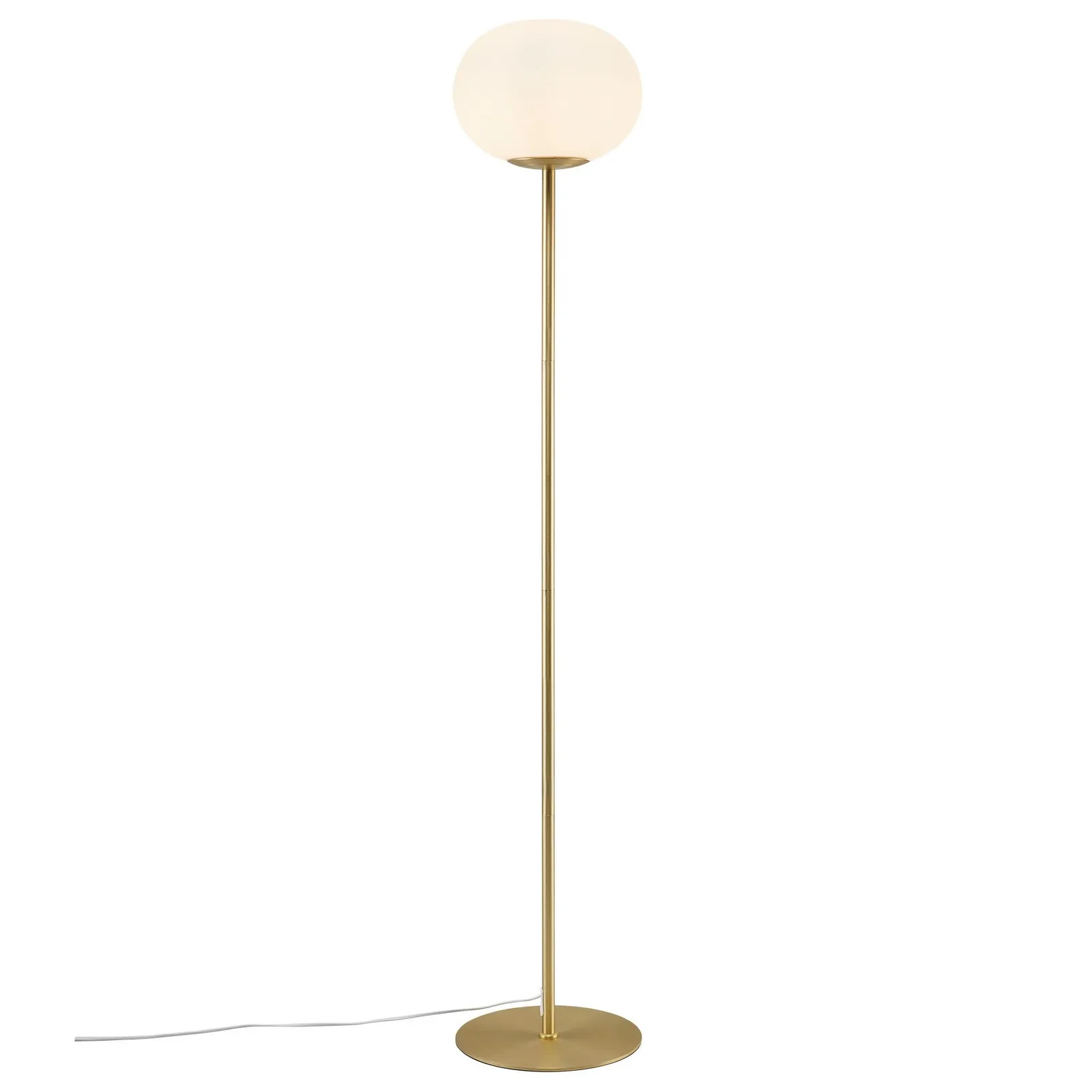 Nordlux Alton Floor Lamp Brass Glass Livingroom E27 Switch in Gold