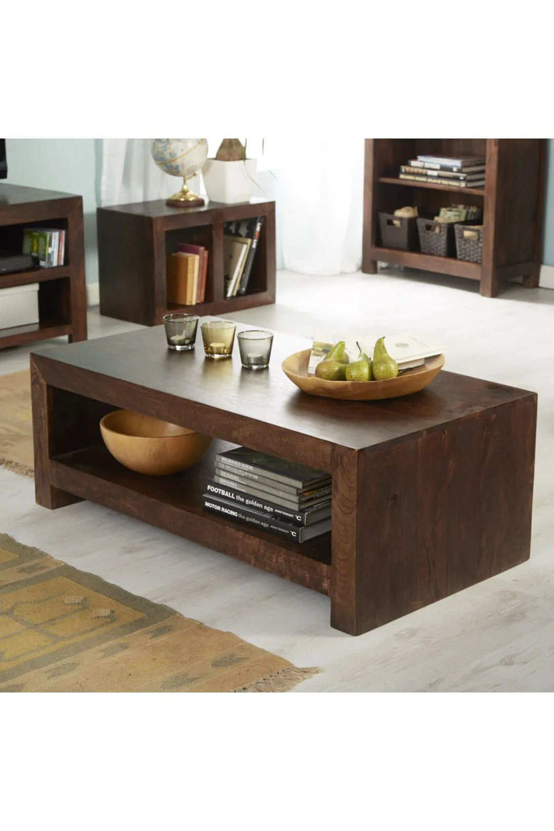 IH Design Duvid Mango Contemporary Coffee Table Large in Brown