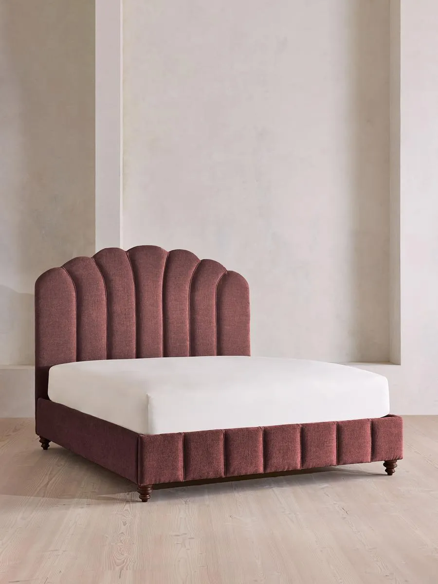 Manette Bed, Emperor, Linen Chenille, Bordeaux