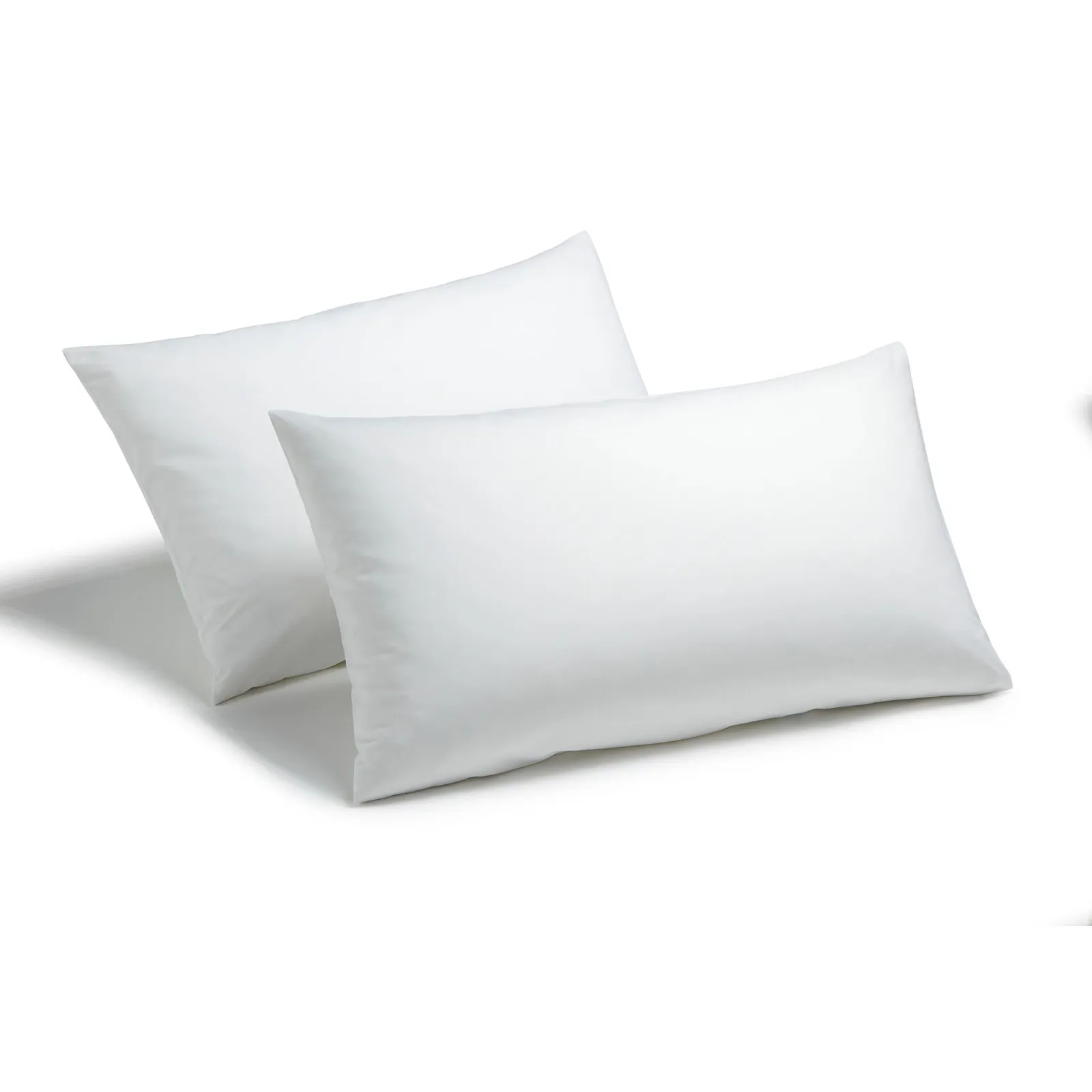 HomeSpace Direct Hollowfibre Pillow Pair with Polycotton Cover Thick Bounce Back Pillows in White