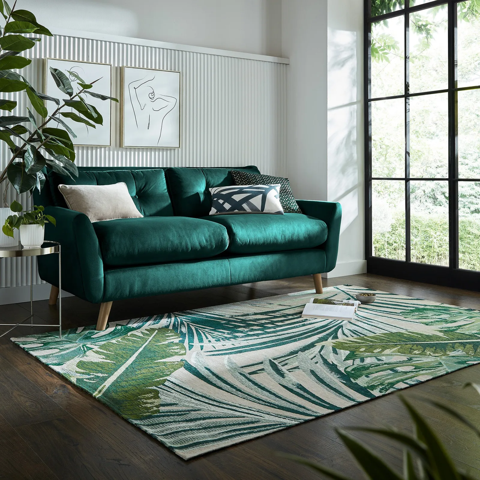 Jungle Palm Chenille Rug Jungle Palm Cream