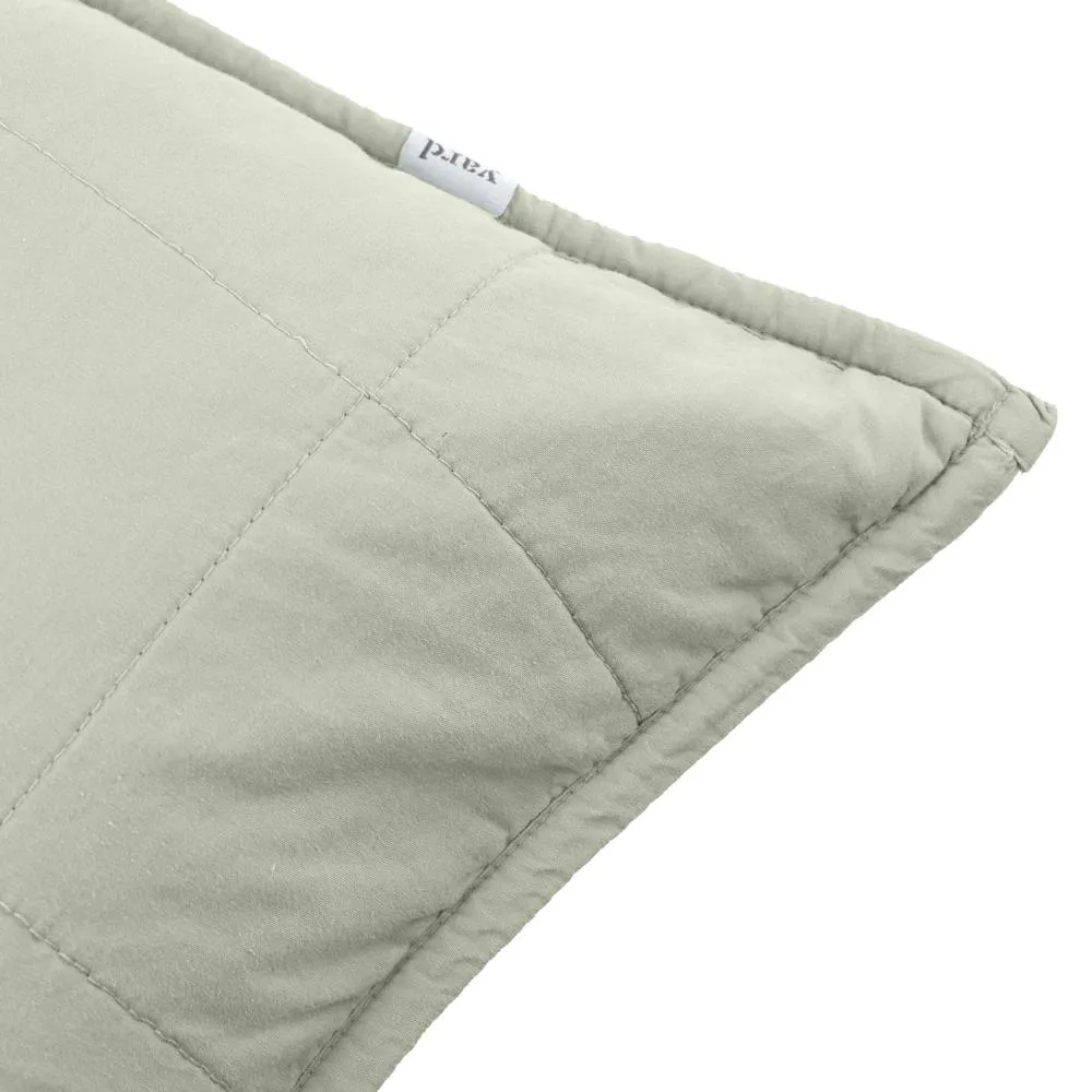 Yard Hebden Quilted Washed Cotton Cushion in Green 4
