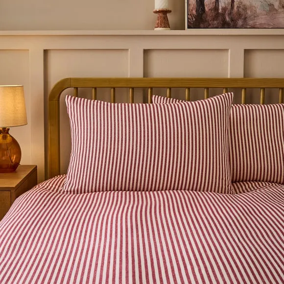 Camille Stripe 100% Brushed Cotton Duvet Cover & Pillowcase Set 2