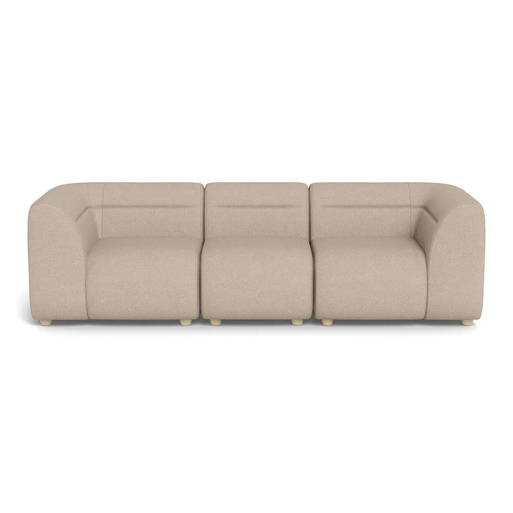 Heal's Lilli 3 Seater Sofa Boucle Tweed Pearl Natural Beech Feet 1