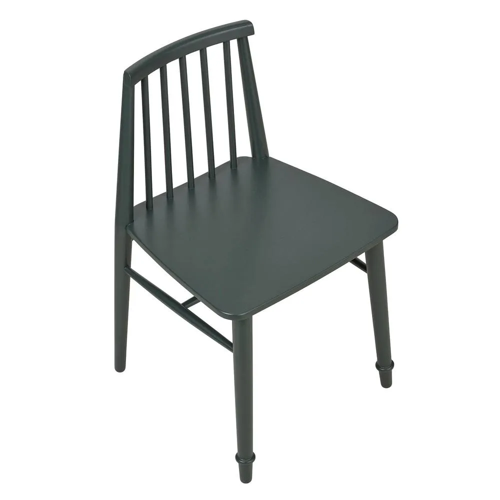 Statement Furniture Queensbury Wooden Dining Chair with Slatted Back in Bottle Green 4