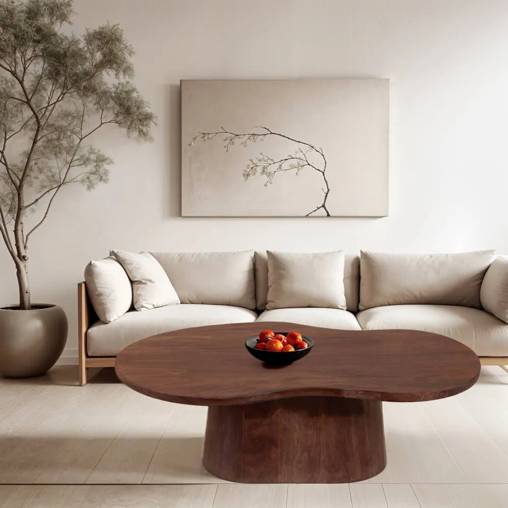 IH Design Lorrell Solid Wood Coffee Table for Living Room in Brown 6