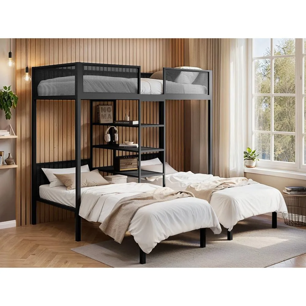 Flair Axton Metal Triple Bunk Bed Black