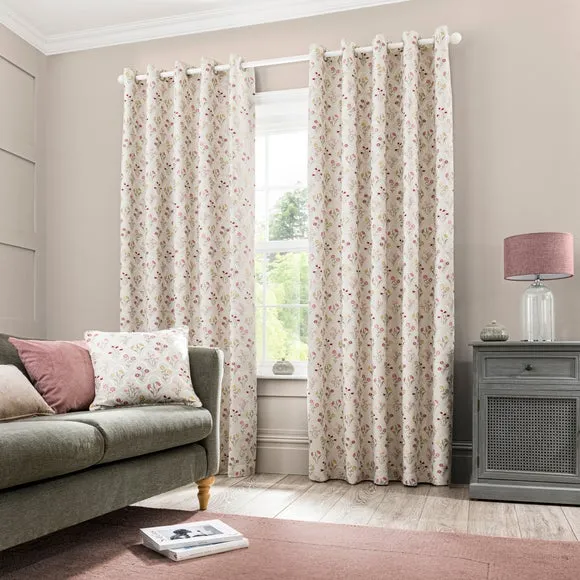 Fleur Floral Jacquard Eyelet Curtains 2