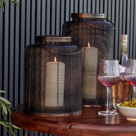 Hampton Woven Metal Lantern 1