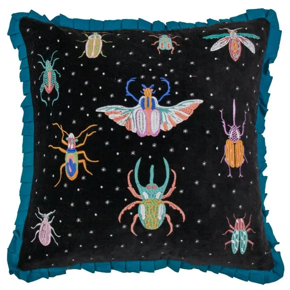 Darkling Beetles Frilled Square Cushion 3