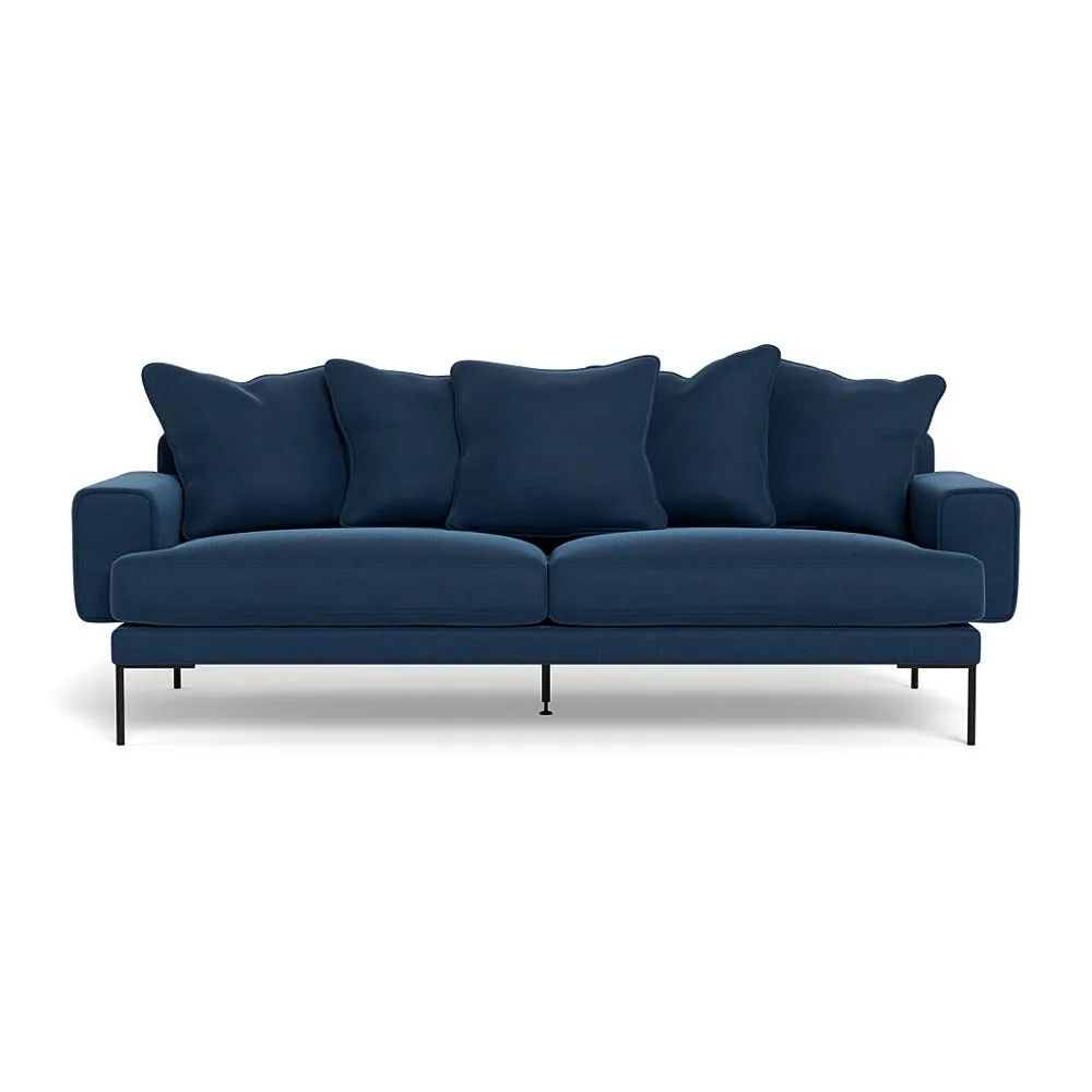 Heal's Torrington 4 Seater Sofa Capelo Linen-Cotton Inkspot Black Feet 1