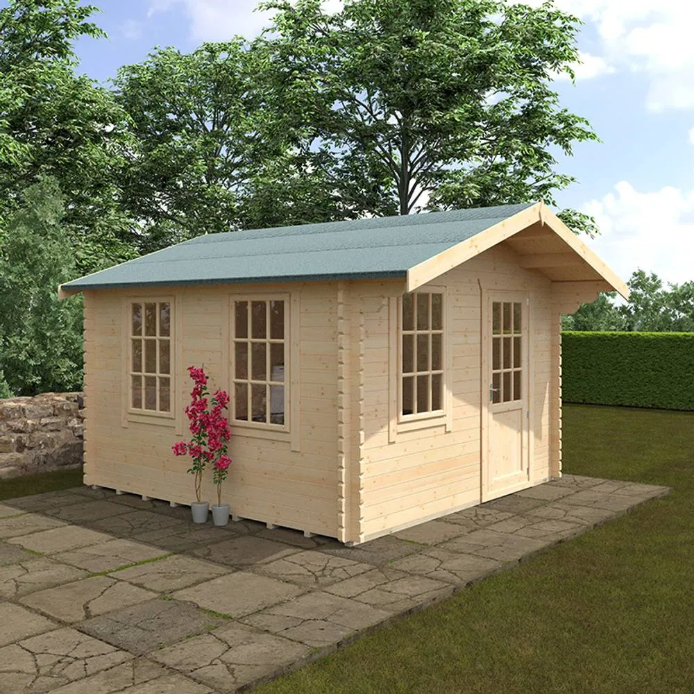 Buttercup Farm 12x12w The Carrington Plus 44mm Cabin - L355 x W355 x H271.9 cm in Natural 6