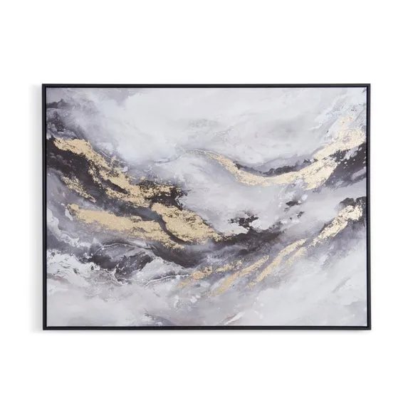 Luxe Gold Foil Abstract Framed Canvas 3