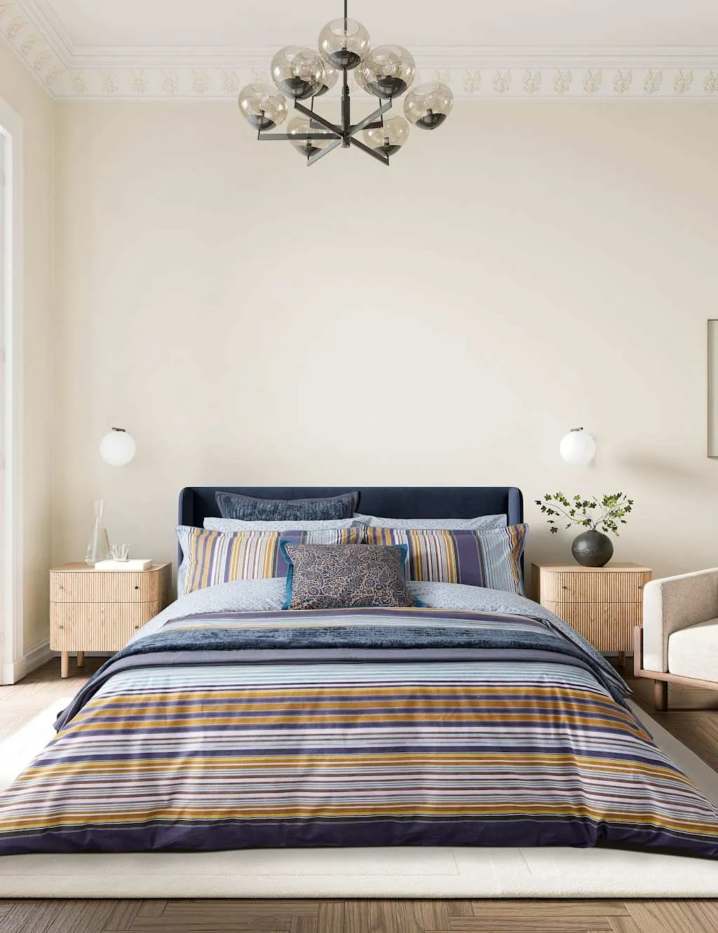 Bedeck of Belfast Pure Cotton Aldin Bedding Set Multi