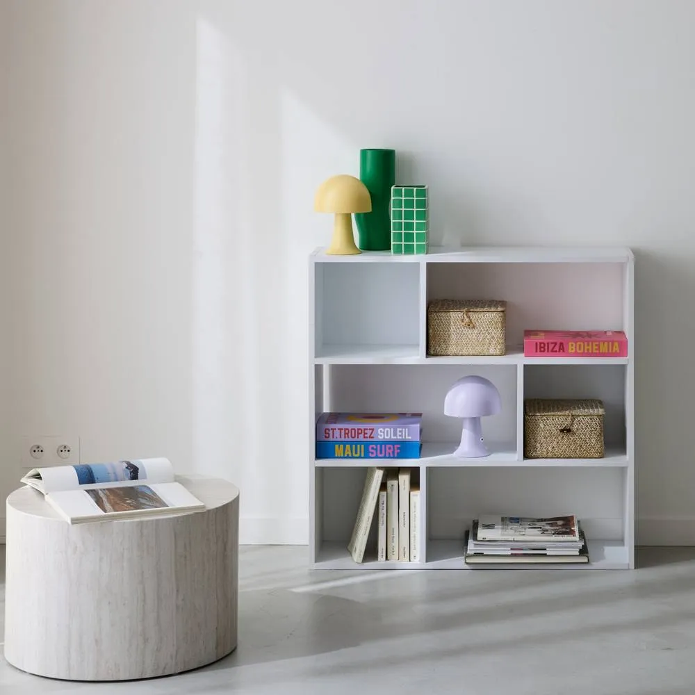 sweeek 3-shelf Bookcase With 6 Compartments in White 3