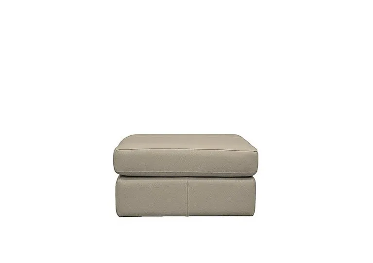 Seattle Leather Footstool - Oxford Mushroom