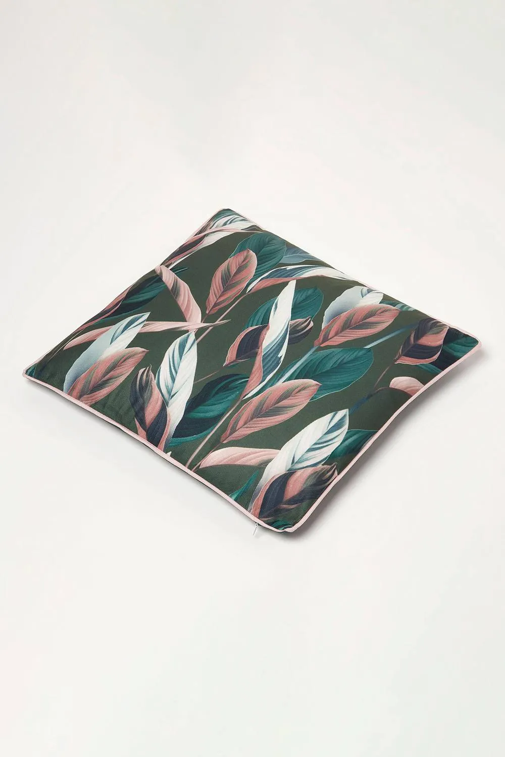 Homescapes Botanical Leaf Cushion 45 x 45 cm OEKO-TEX in Dark Green 5