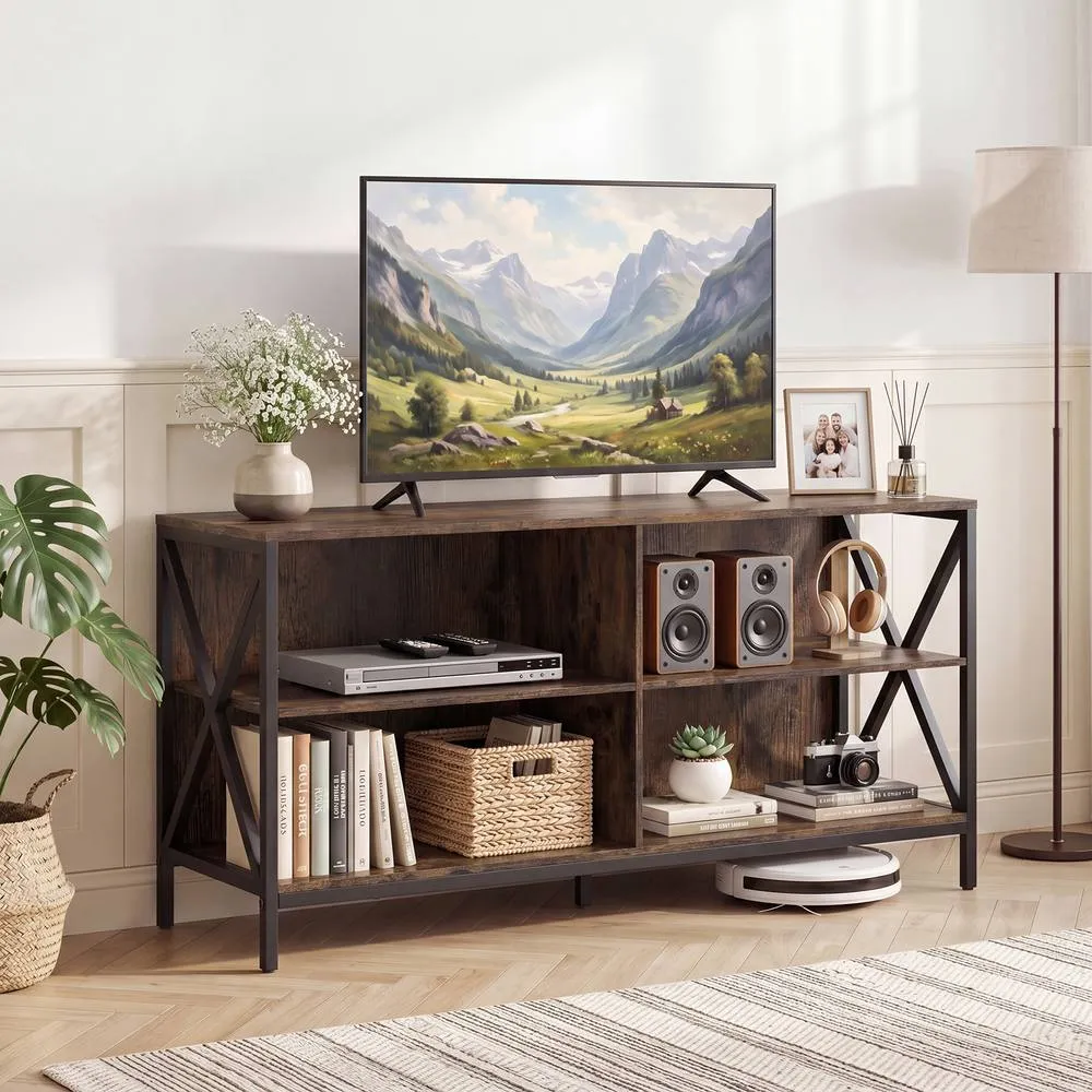 Costway TV Stand for TVs up to 55 Inch 120 CM Brown 3