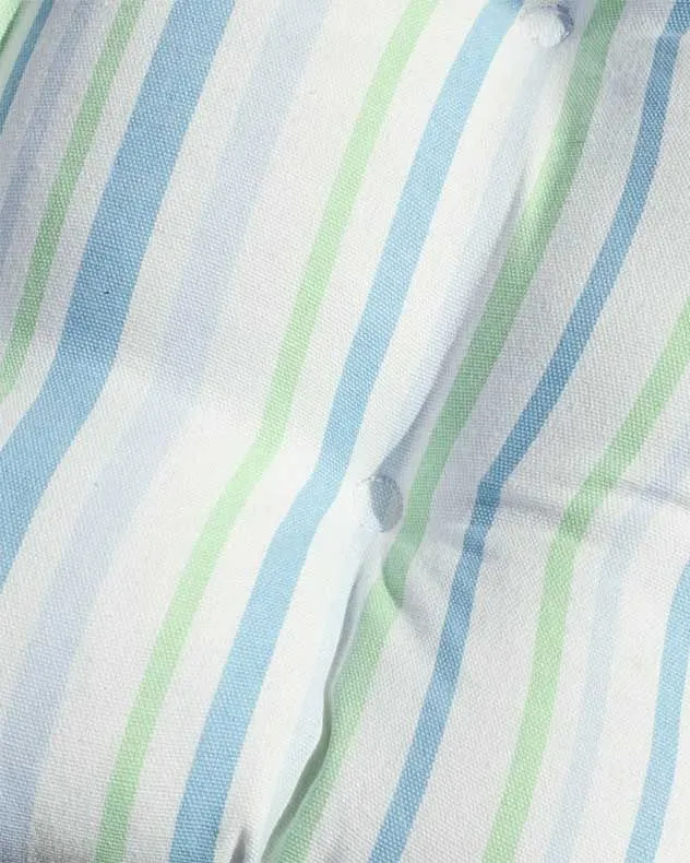 Dibor Set of 4 Traditional Blue Striped Indoor Outdoor Chair Seat Pads L40cm x W40cm 4