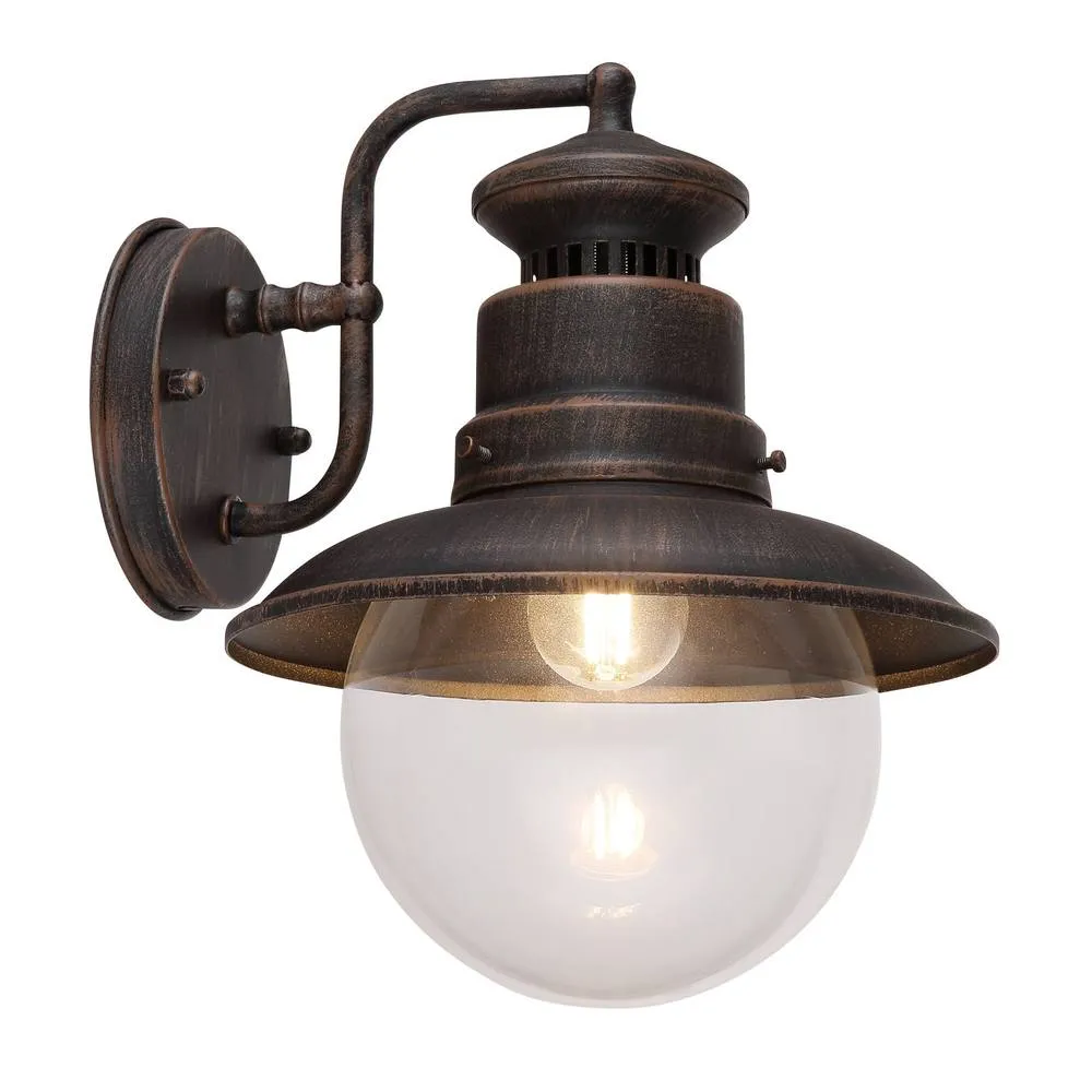 Netlighting Sella Outdoor Wall Lantern Rust Colour 1x E27 in Brown