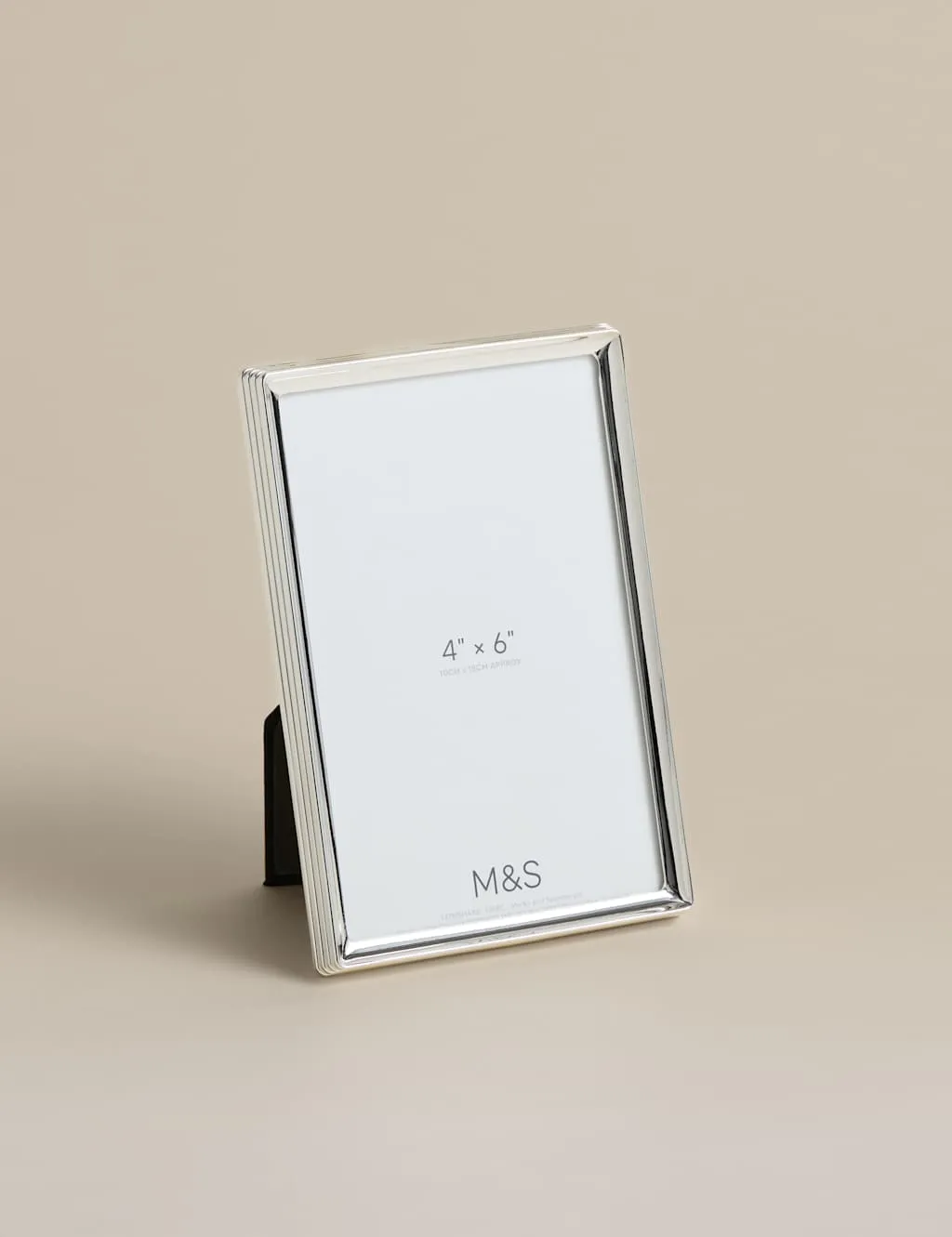 M&S Ribbed Silver Plated Photo Frame 4x6 inch Silver