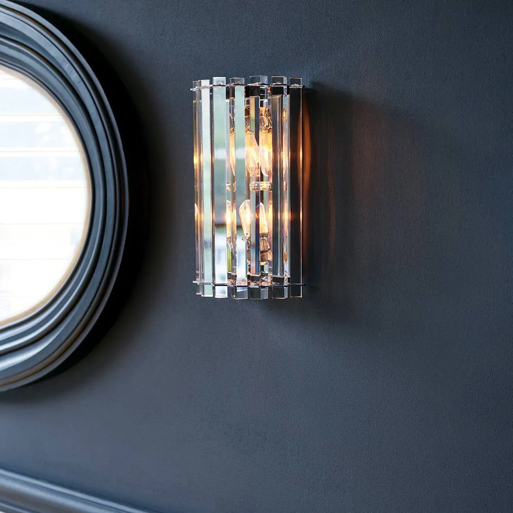 Netlighting Crystal Skye 2 Light Indoor Wall Light Chrome Crystal G9 in Silver 2