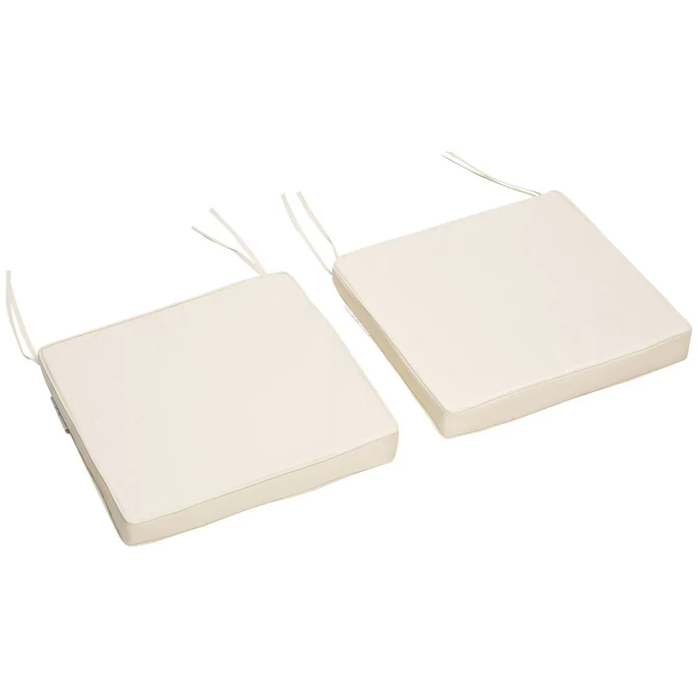 OUTSUNNY 45 x 45cm Replacement Garden Seat Cushion Pad with Ties in Cream 2