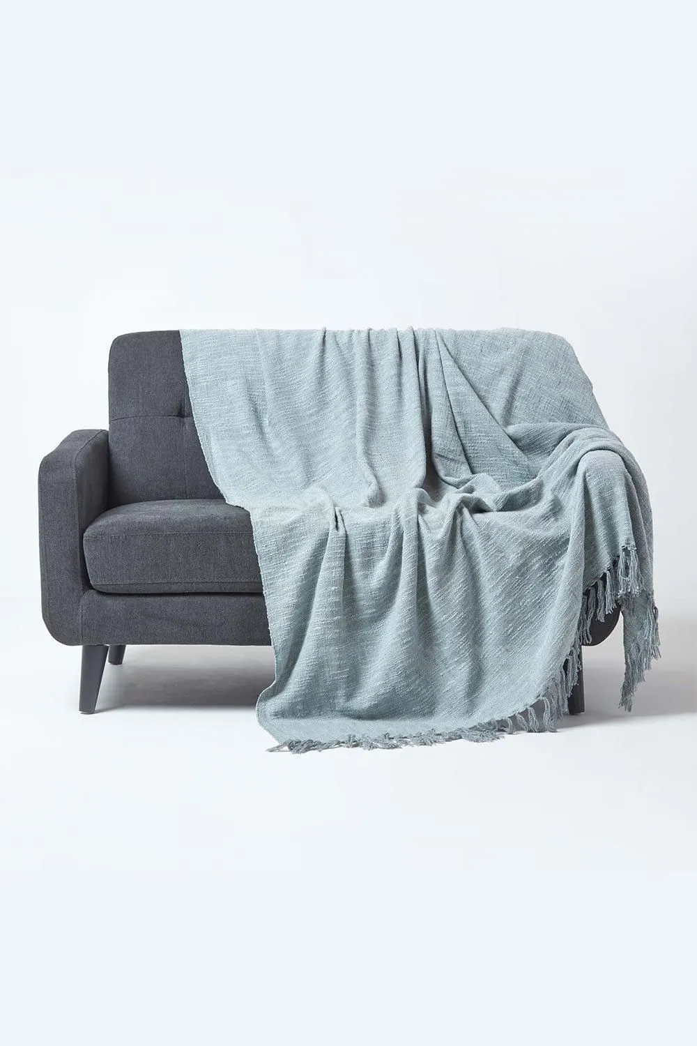 Homescapes Nirvana Slub Cotton Throw in Grey