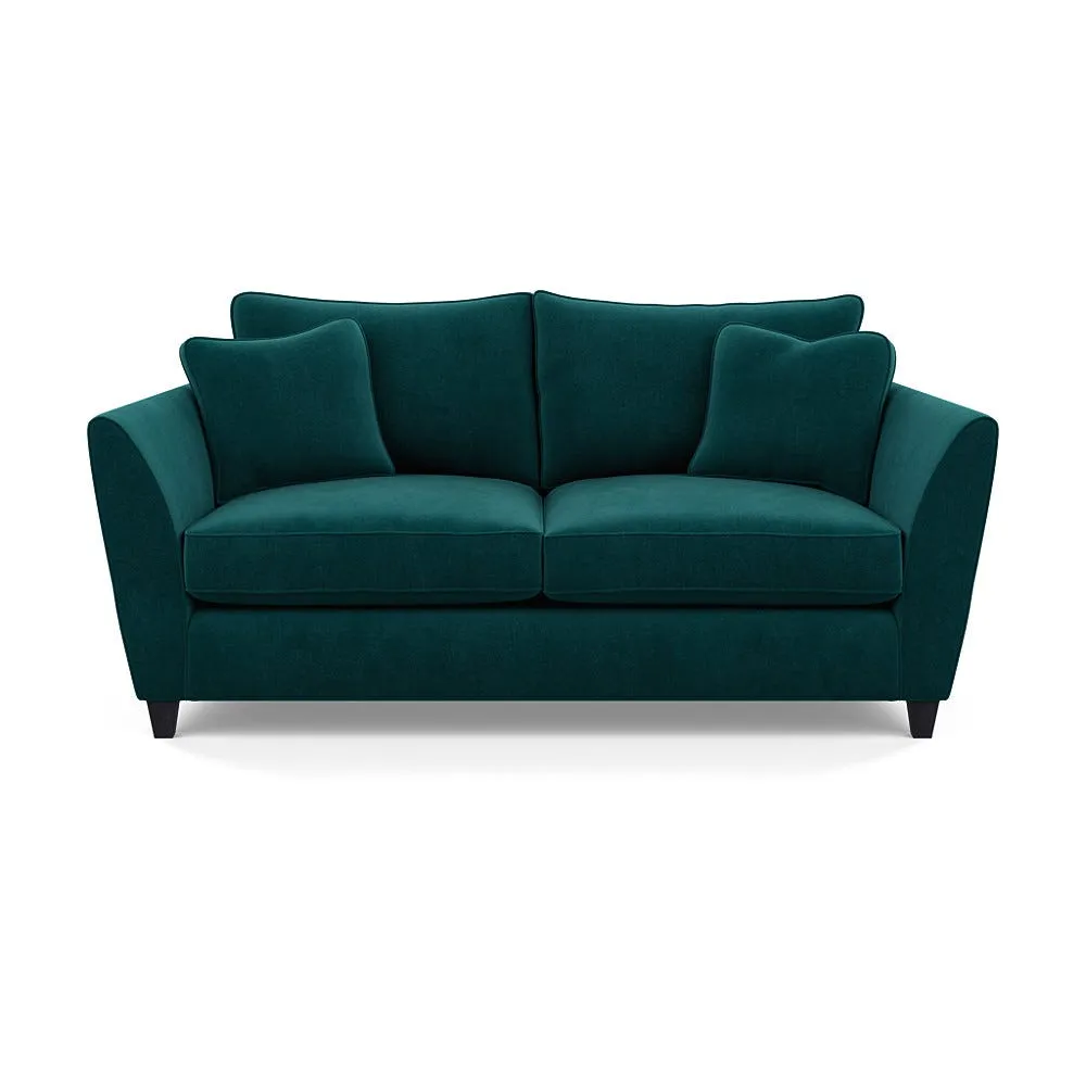 Heal's Torino 3 Seater Sofa Smart Luxe Velvet Ocean Black Feet 1