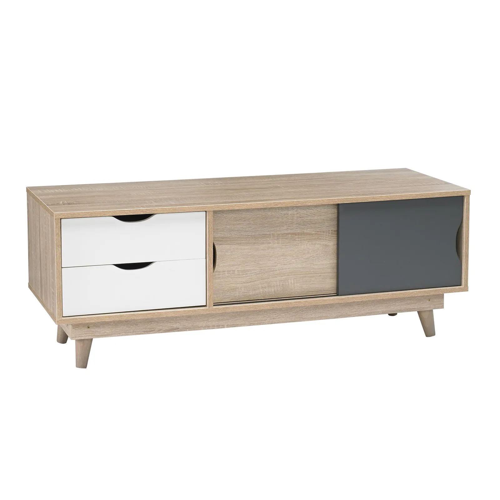 Scandi 2 Drawer Grey TV Media Unit Grey