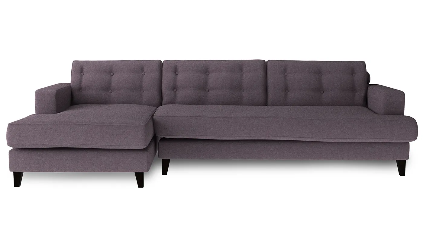 Heal's Mistral Left Hand Corner Sofa Linen Shadow Black Feet