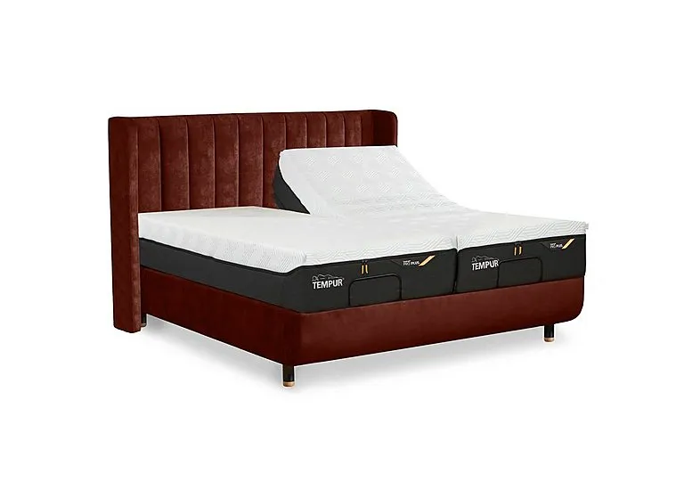 Arc Adjustable Disc Bed Frame with Lodret Headboard - King Size - Black & Gold