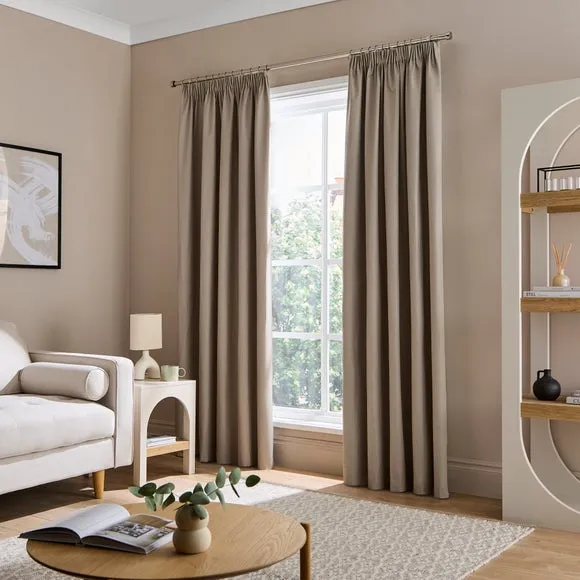 Berlin Blackout Pencil Pleat Curtains 2