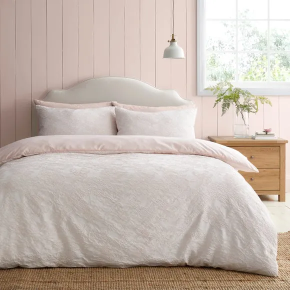Aurora Floral Jacquard Duvet Cover & Pillowcase Set