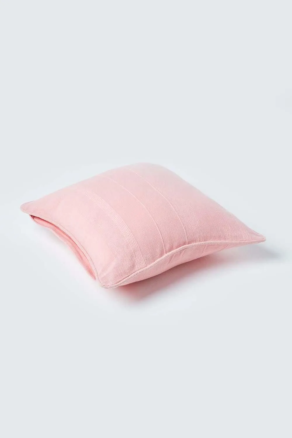 Homescapes Cotton Rajput Ribbed Cushion Cover in Pink 3