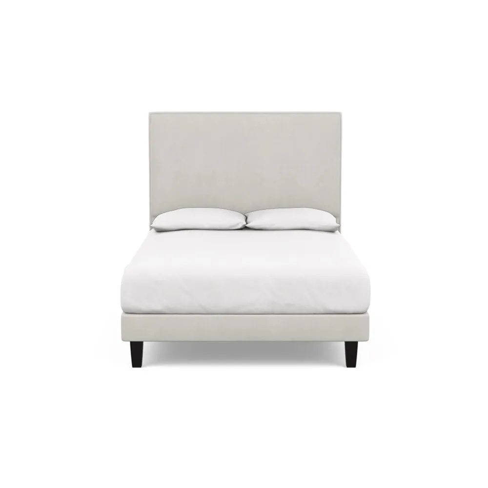 Heal's Shallow Divan Double Capelo Linen-Cotton Sea Salt Dark Solid Wood Feet 1